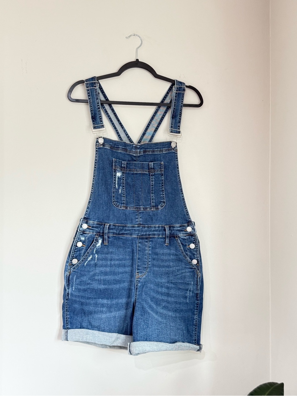 Judy Blue Denim Short Overalls - L - Picture 2 of 5